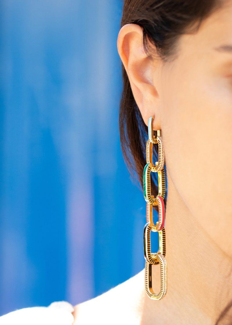 Lock Ray Diamond Earrings - Size 2