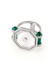 Transparent Amulet Hexagon Cocktail Ring