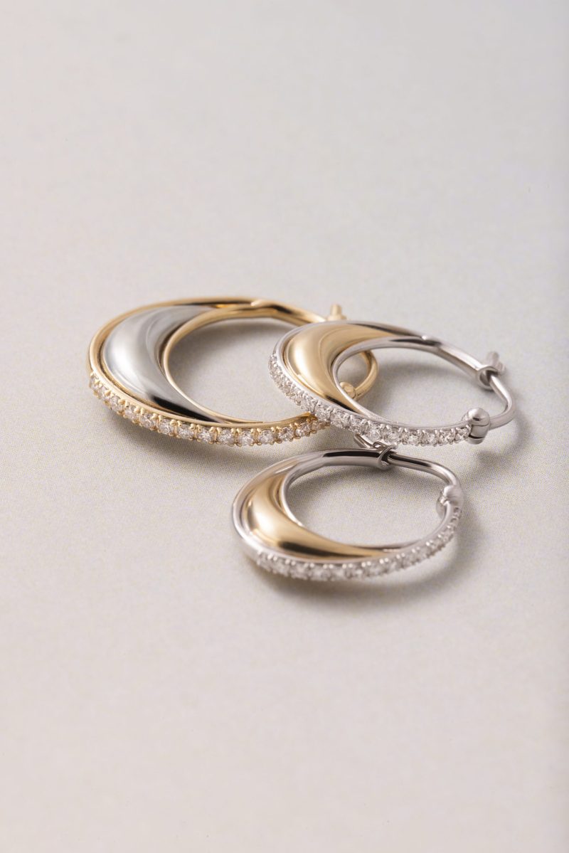 Gold Bloop Moon Earrings