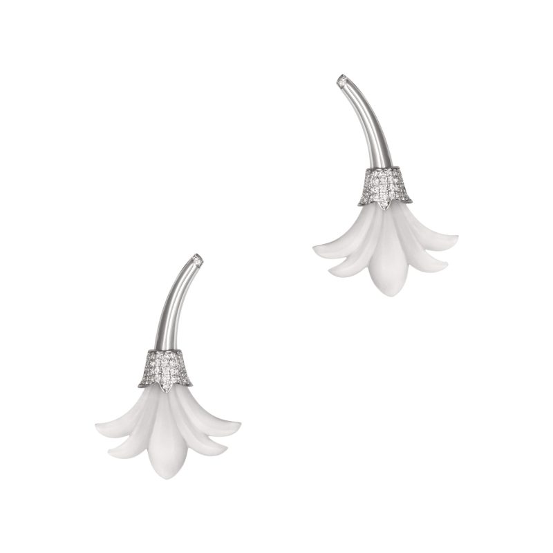 White Gold Psychedeliah Earrings - Size 2