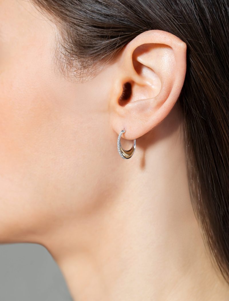 Gold Bloop Moon Earrings