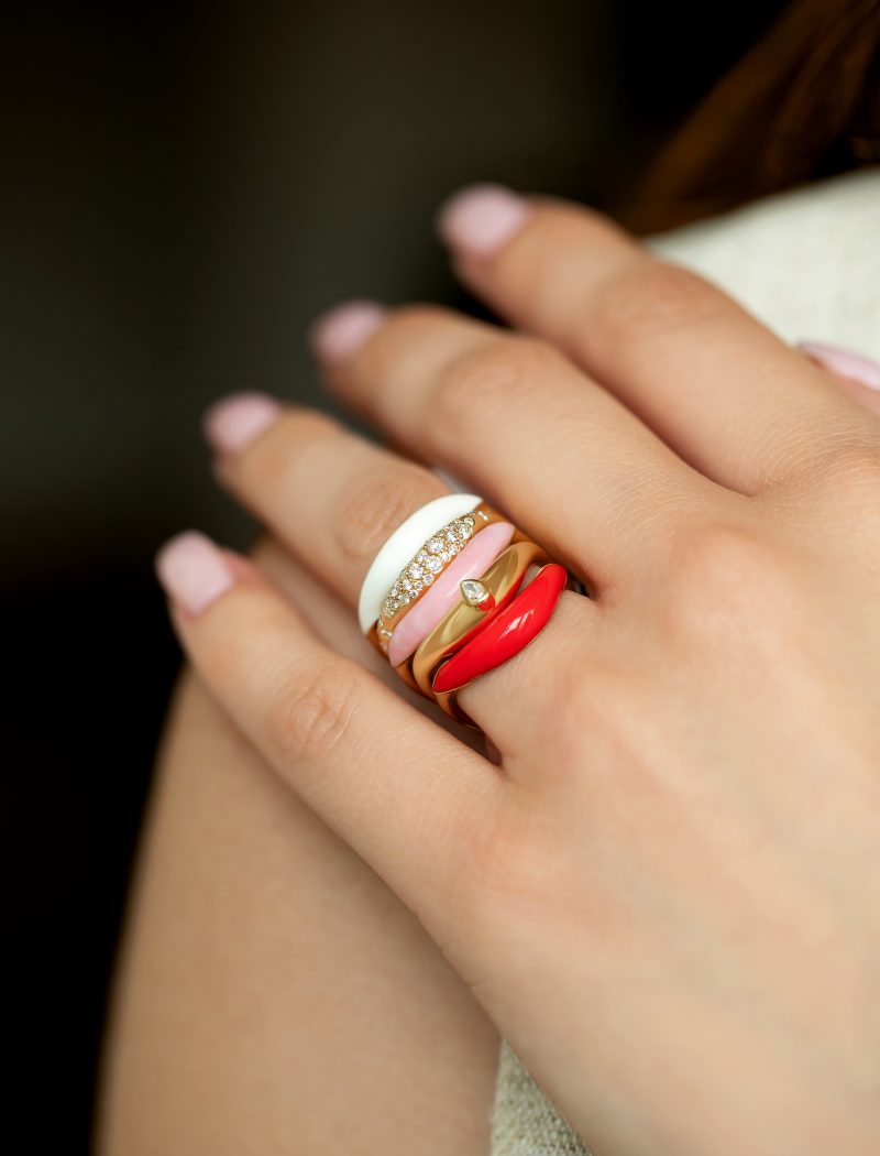 Boa Stackable Stone Ring
