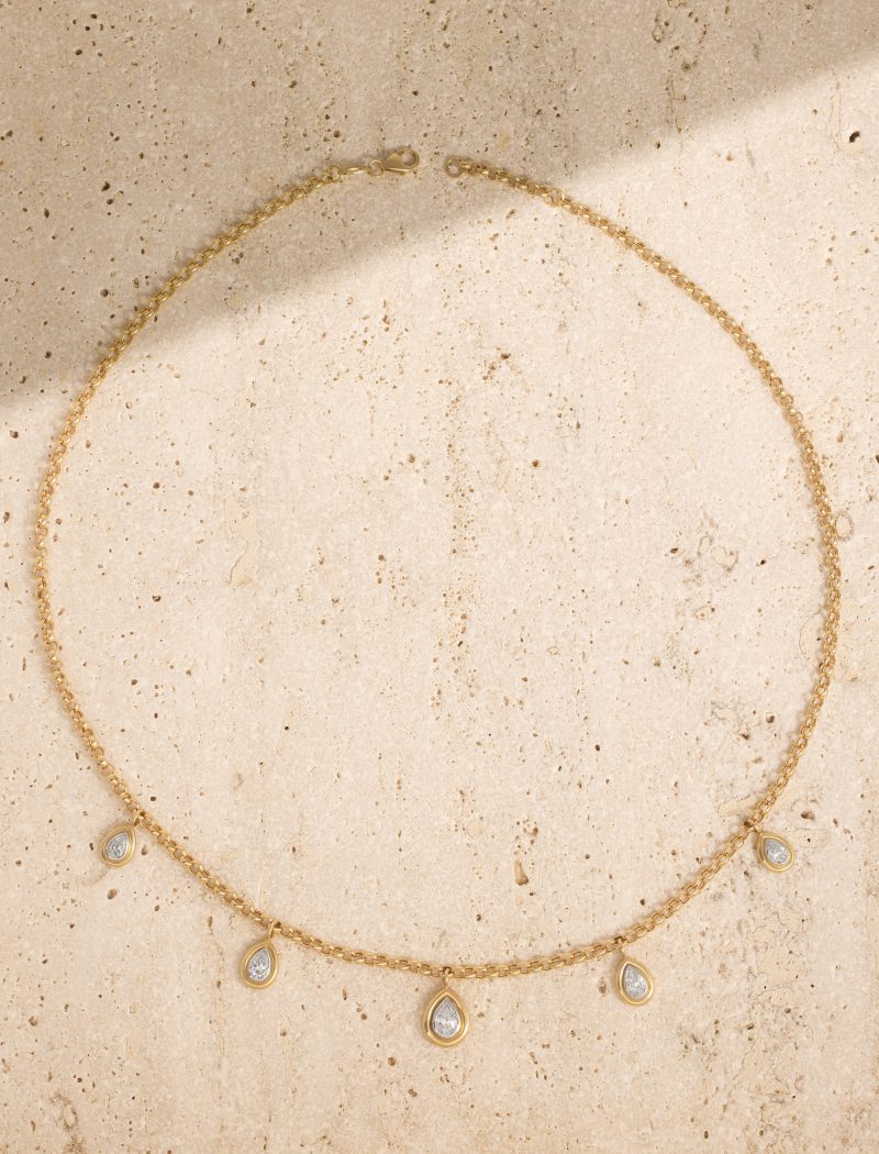 Lot Diamond Drop Necklace