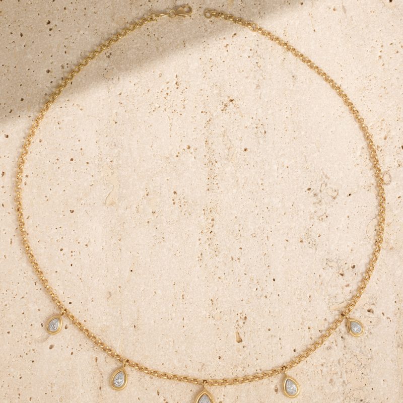 Lot Diamond Drop Necklace