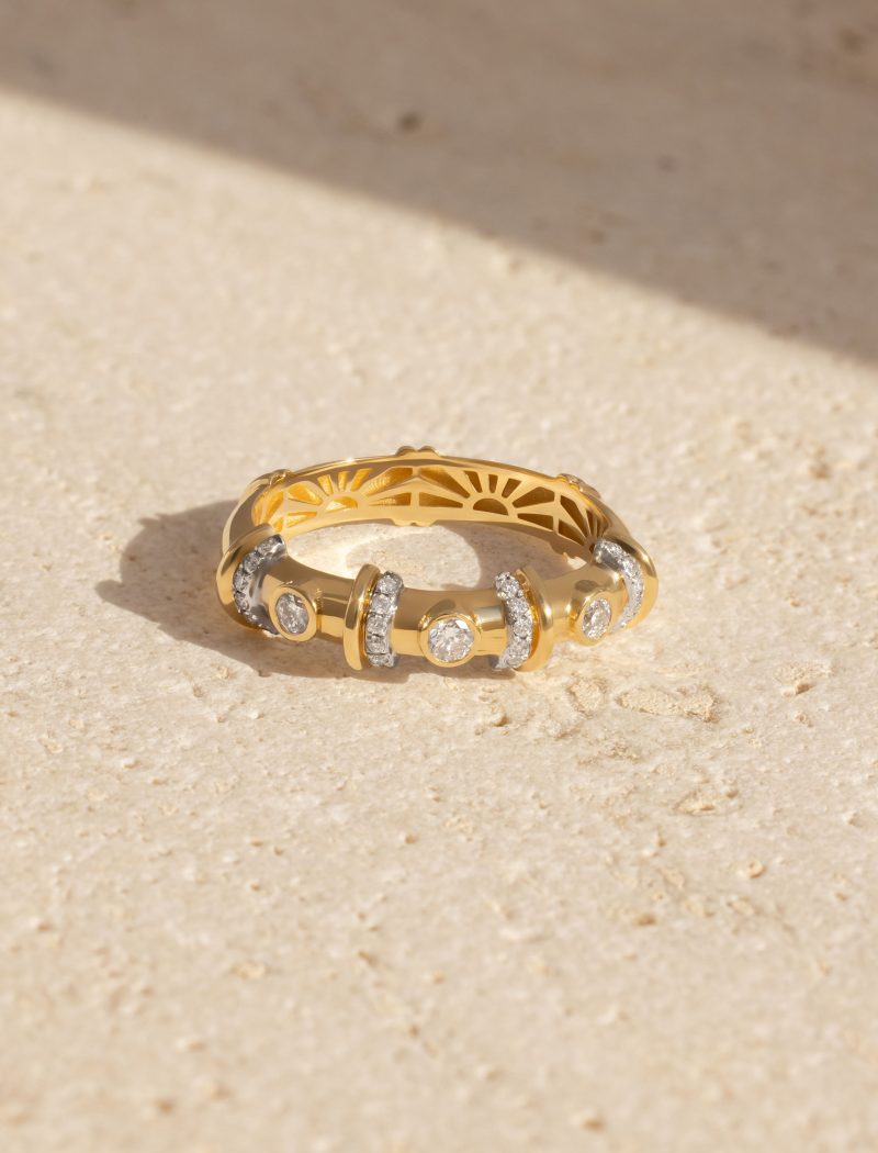 Milky Round Diamond Ring