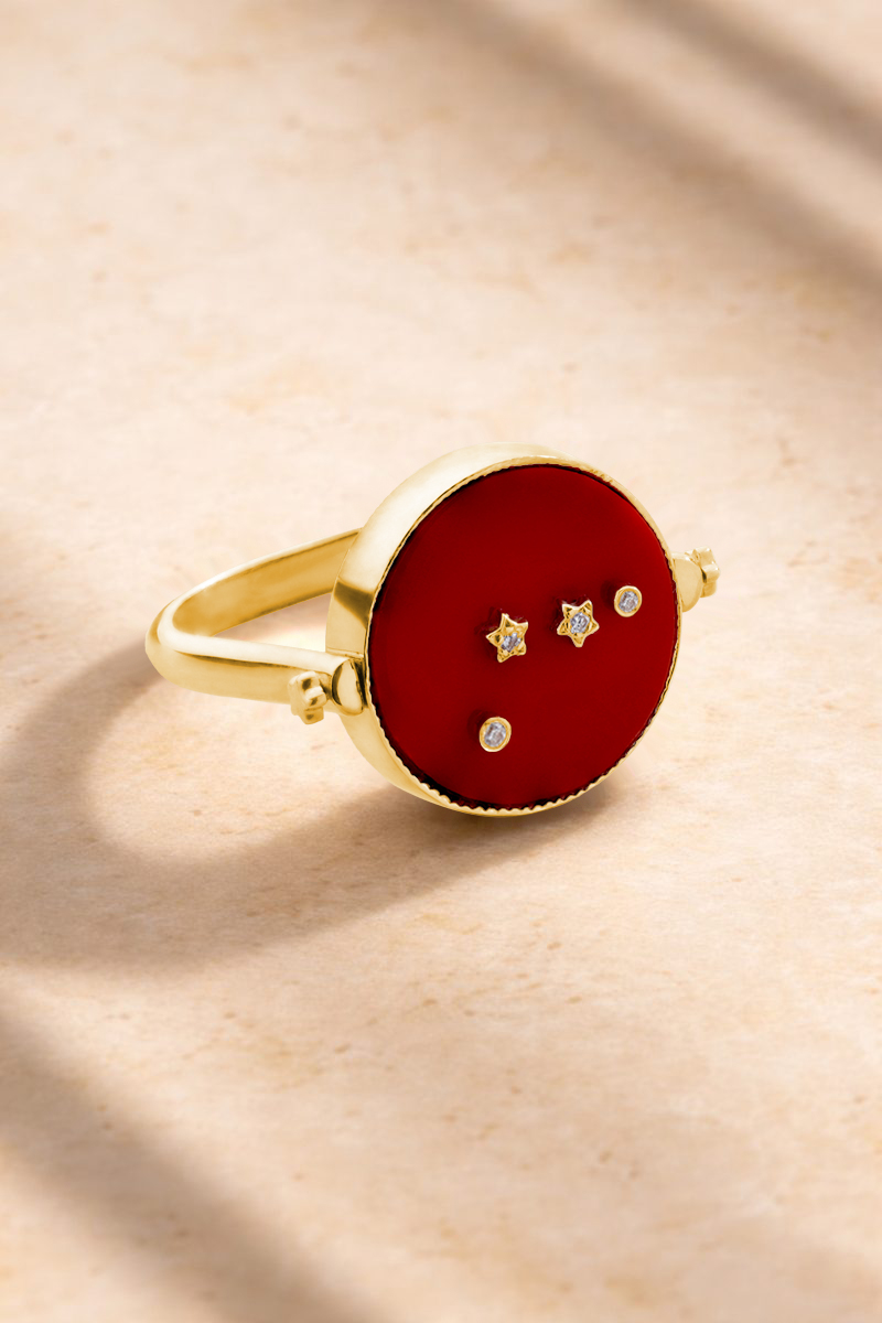 3 in 1 Aries Zodiac Ring
