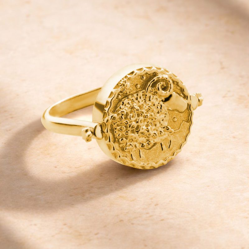 3 in 1 Aries Zodiac Ring