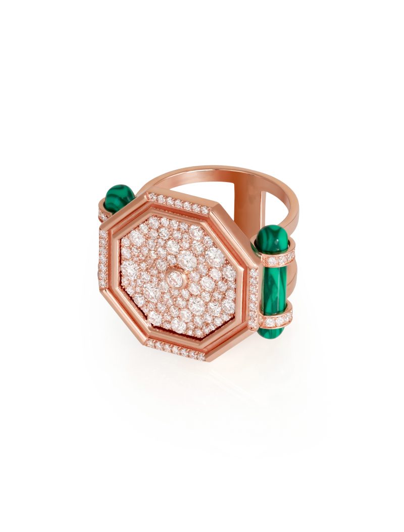 Hexagon Full Diamond Ring
