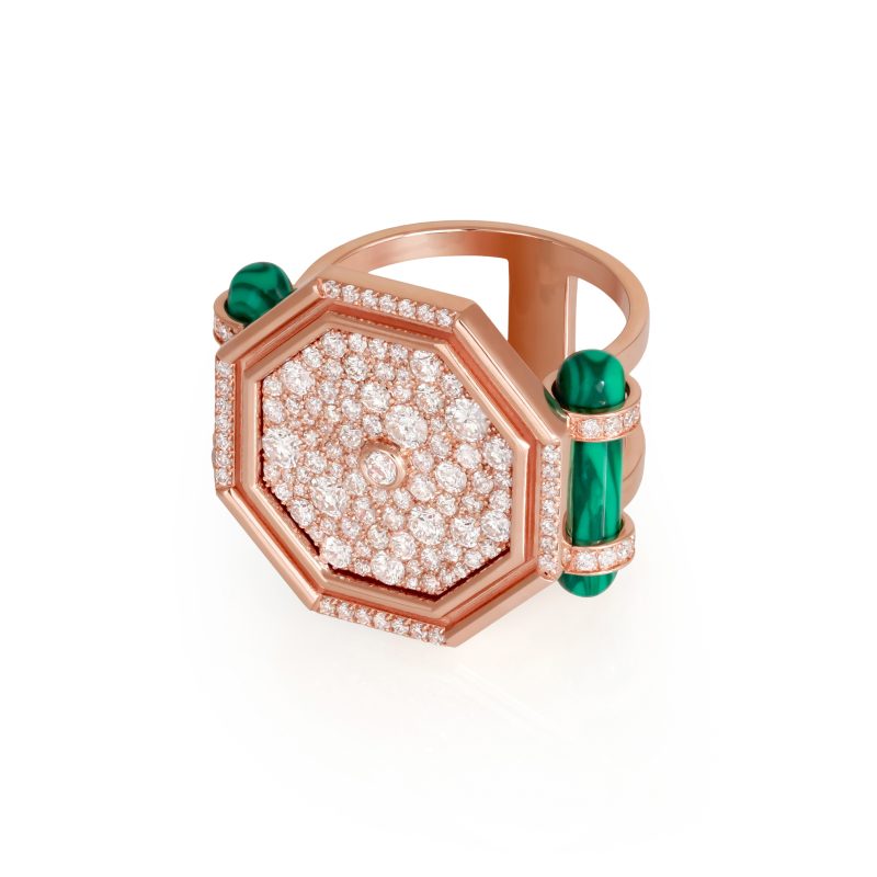Hexagon Full Diamond Ring